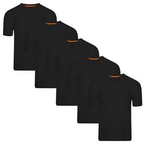 Keanu Mens Plain T-Shirt (Pack of 5) / Black